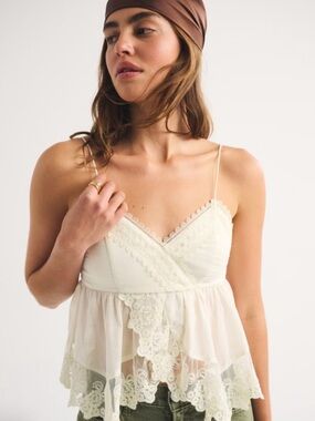 Abercrombie & Fitch Babydoll Lace Trim Cami NWOT